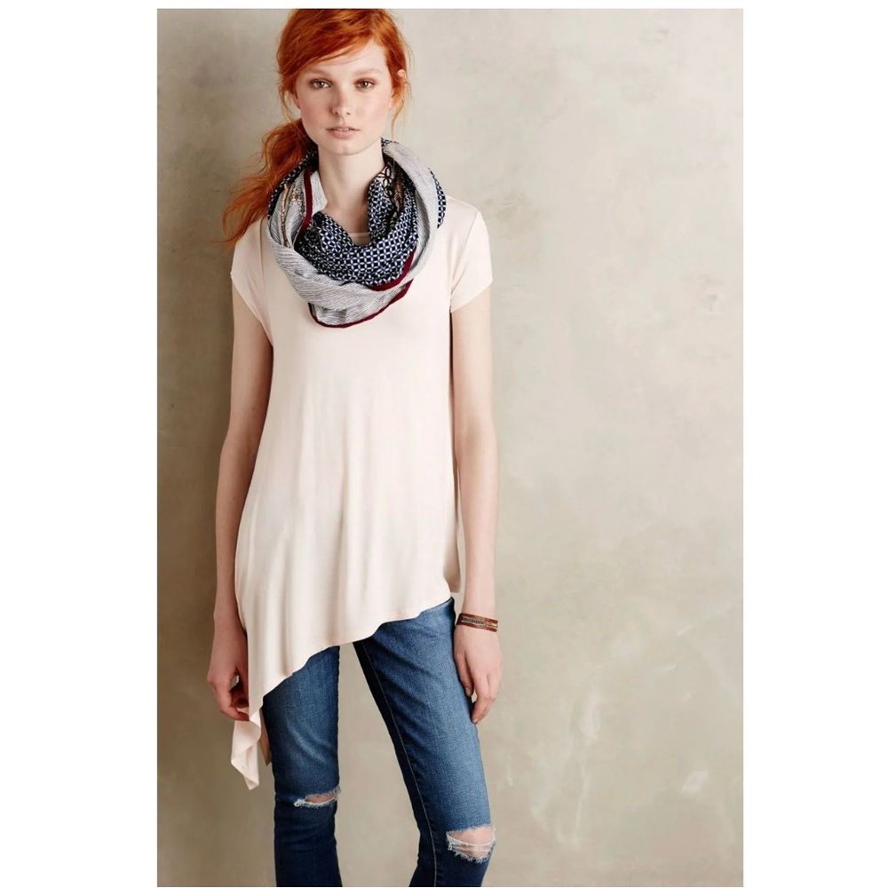 ANTHROPOLOGIE X BORDEAUX Jersey Knit Asymmetrical Top M